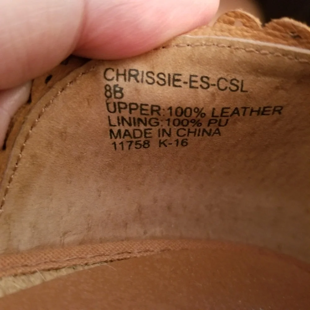 Lauren Ralph Lauren Tan Suede Scalloped Espadrille Wedge Sandals Women 8 B